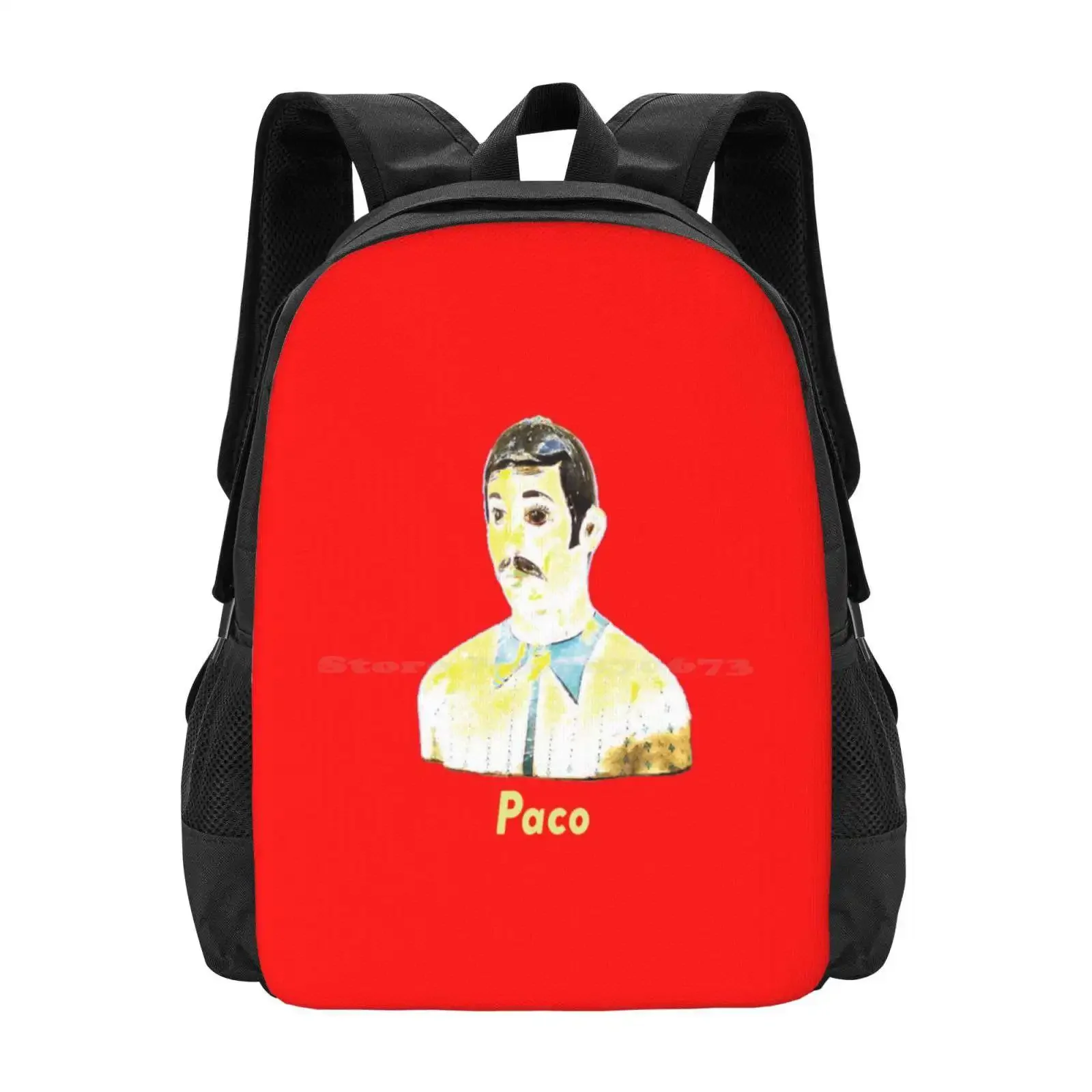 

Paco Man Hot Sale Schoolbag Backpack Fashion Bags Mexican Food Eating Joke Restaurant Eats Hungary Hungry Hats Mustache