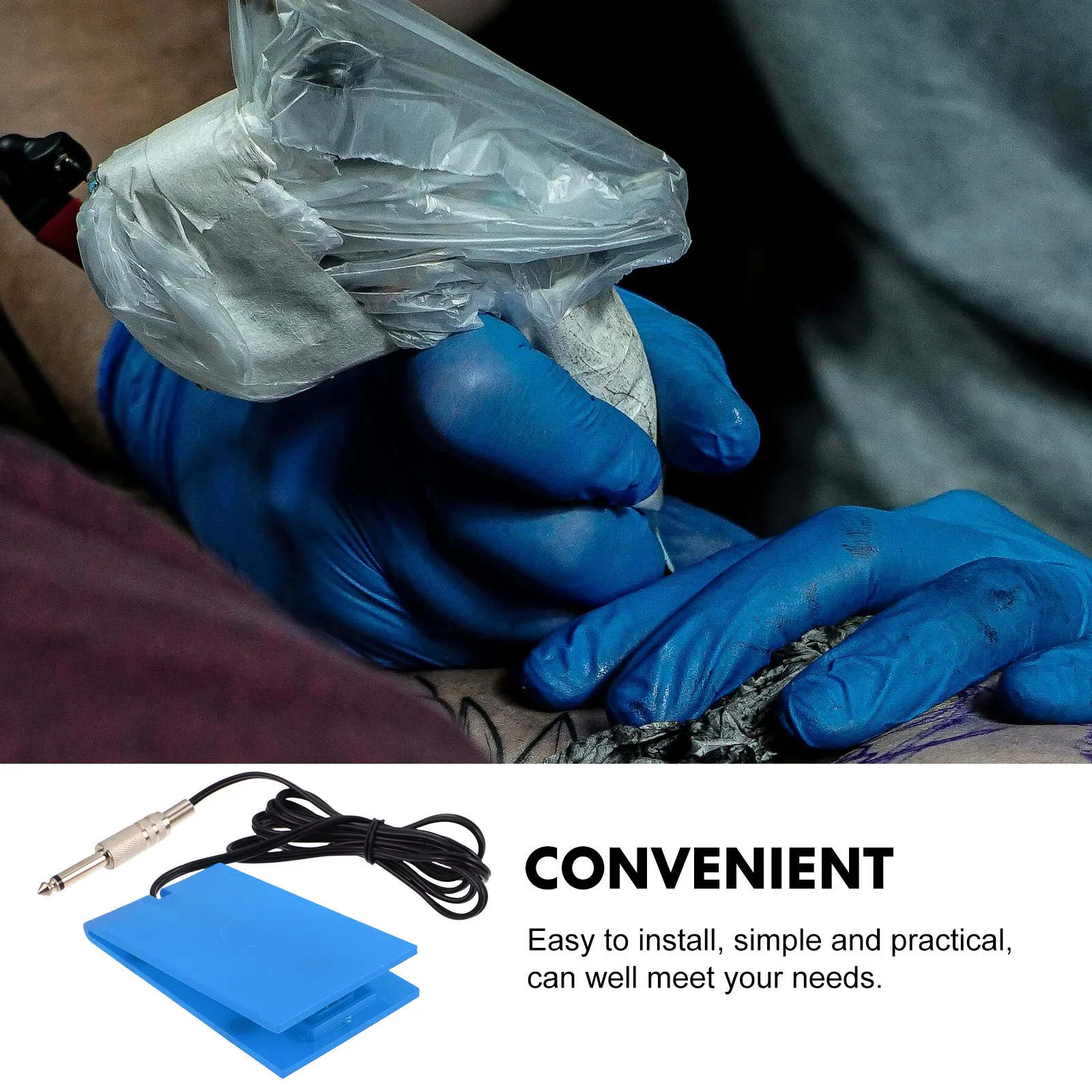 دواسة لآلة الوشم، قاعدة غير قابلة للانزلاق، جودة بناء موثوقة مناسبة لاستوديوهات الوشم ومستلزمات الوشم في الصالونات