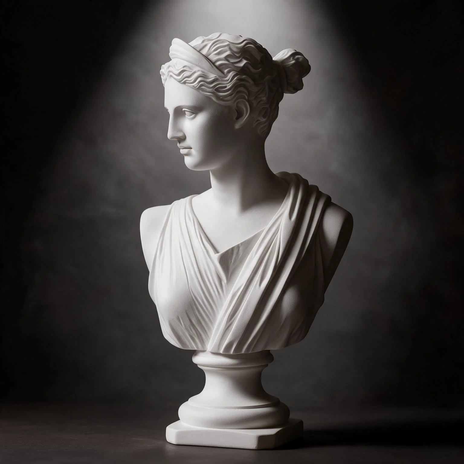 Classical Female Bust Statue Resin Sculpture Matte White Antique Green Home Decor for Desk Bookshelf Living Room Office