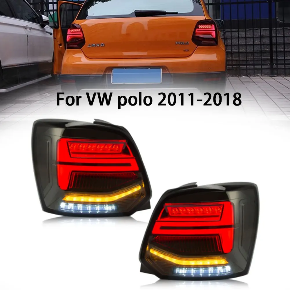 Taillight with headligt Assembly For VW Polo 2011-2024 Brake Turn Signal Parking Running Reverse Streamer Dynamic LED Tail Lamp