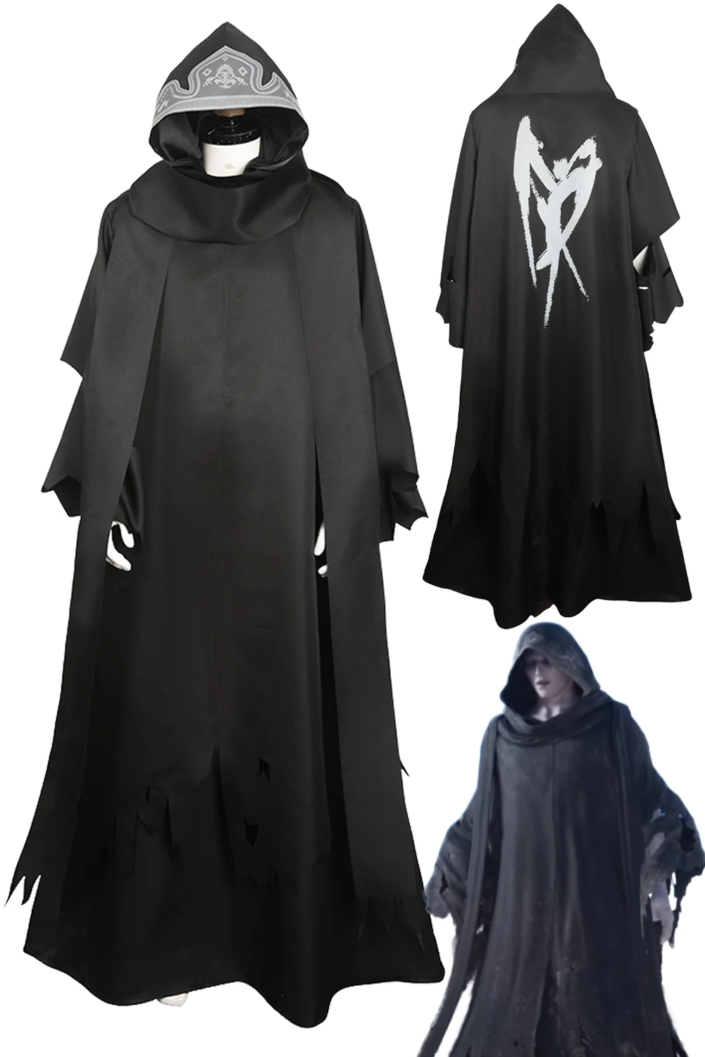 

FF7 Reunion Cosplay Costume Black Robe Game Final Cosplay Fantasy VII Outfits Unisex Disguise Men Women Disguise Fantasia Suits