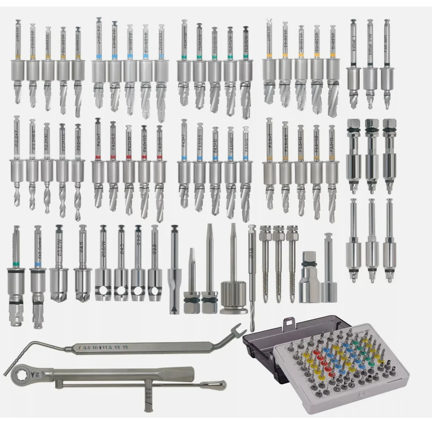 

Имплантат Цифровой направляющий хирургический полный комплект Конические дрели Пилотный перфоратор Комбинированная HIOSSEN OSSTEM ONEGUIDE/XGSFK