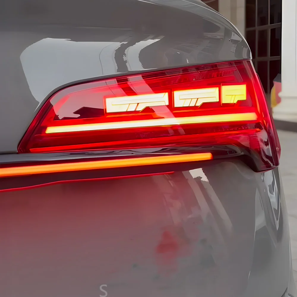 

Для Audi Q5L 2021-2025 автоматический задний фонарь в сборе, обновленный высококачественный светодиодный автомобильный сквозной задний фонарь, задний стоп-сигнал