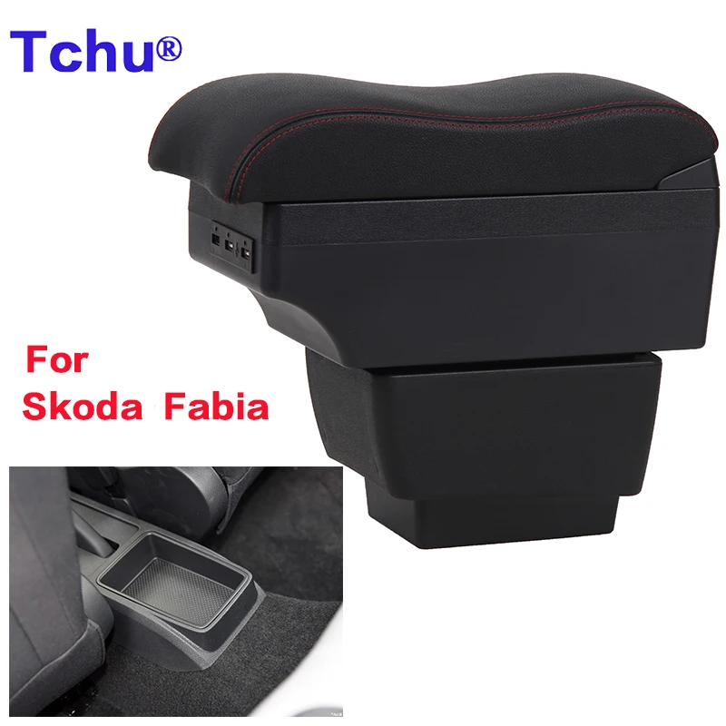 

For Skoda Fabia 3 Armrest 2015-2021 For Skoda Fabia III Combi Car Armrest Box USB Storage Box Car Accessories