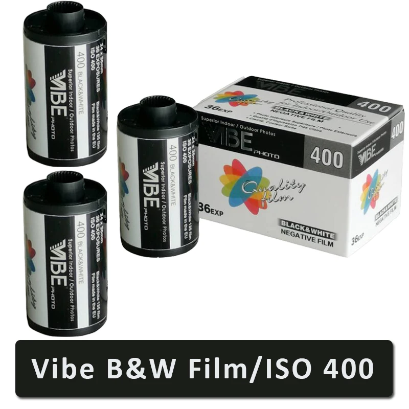 1-5Roll VIBE 400 Black & White film ISO 400 135 Negative film 36EXP/Roll for Kodak Film Camera (due date 3.2026)