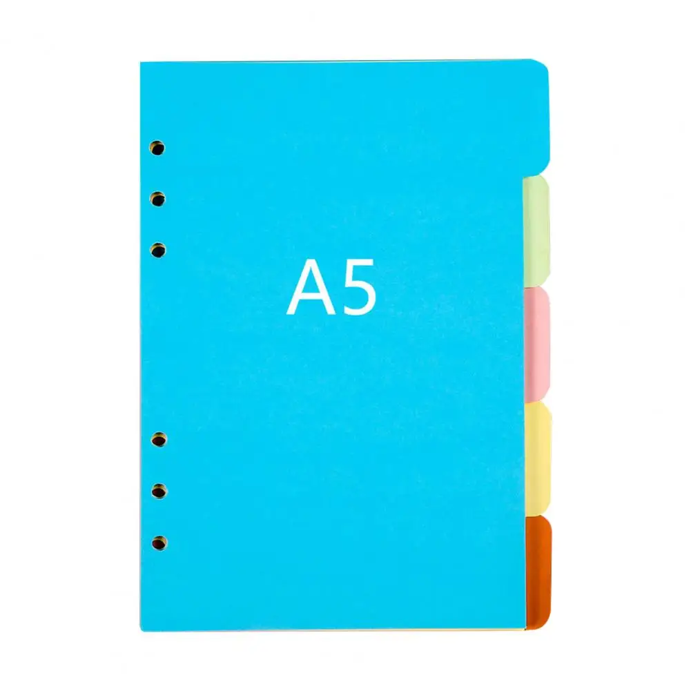 Six-ring Binder Tabs Colorful Plastic Ring Binder Dividers with Tabs for 6-ring Binders Notebooks Pastel Index for Three