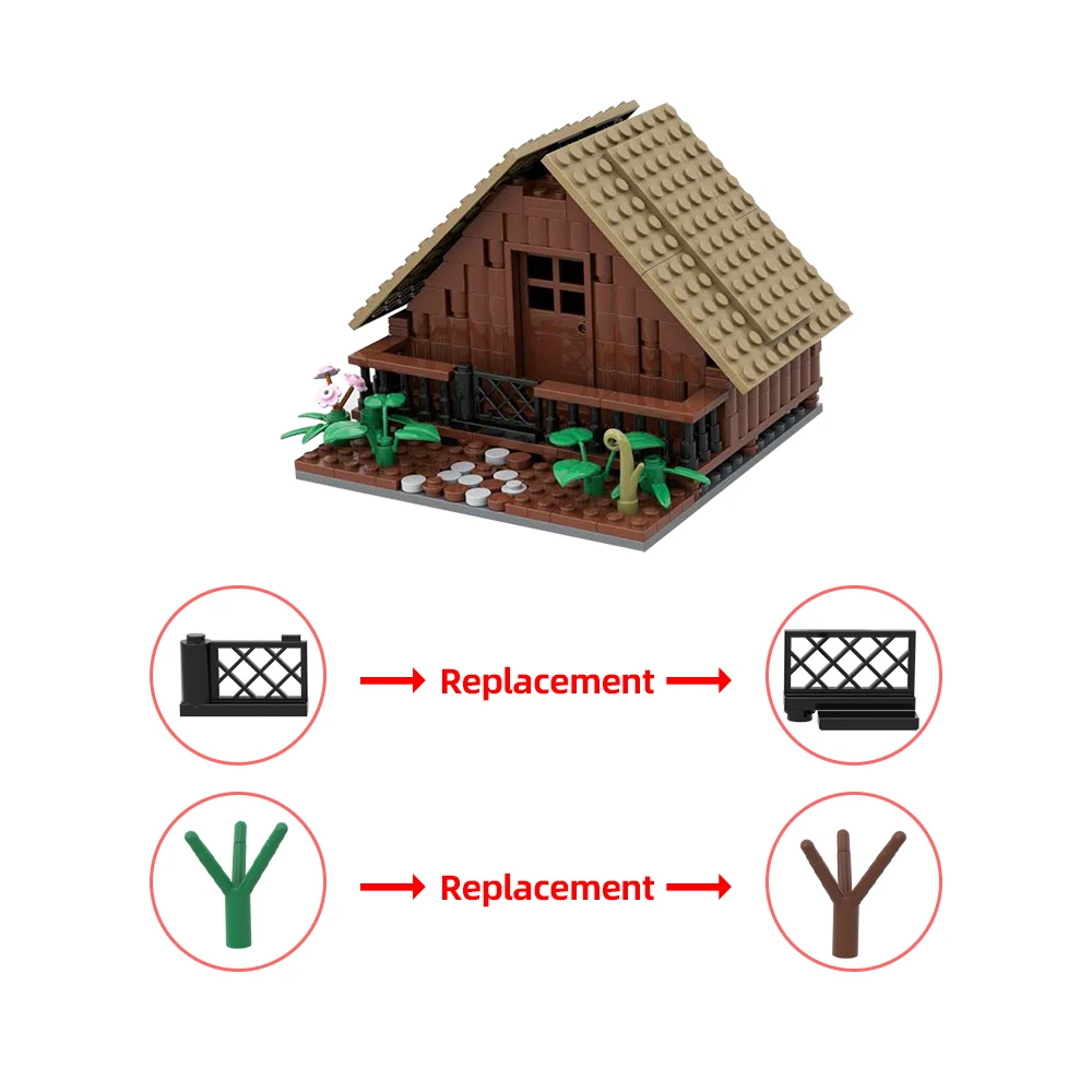 SETBRICKS MOC Street View Architettura Casa in legno Set di blocchi di costruzione Castello compatibile Fai da te Piccolo modello di mattoni Giocattoli per bambini