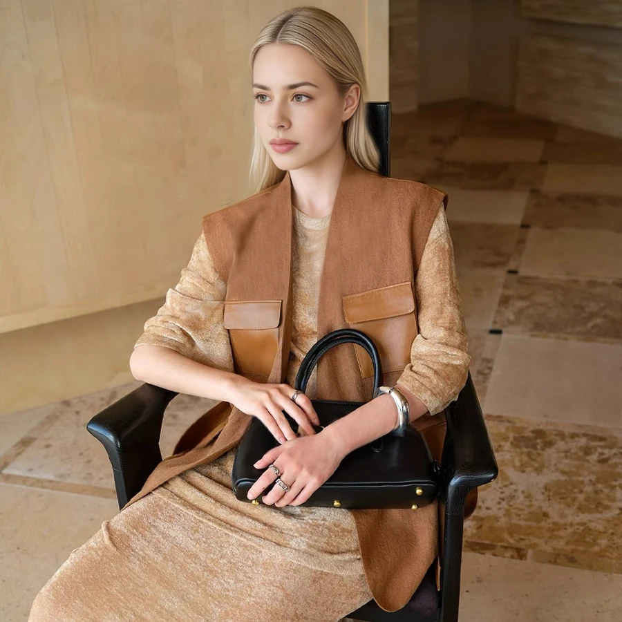 Cropped Leather Ves…