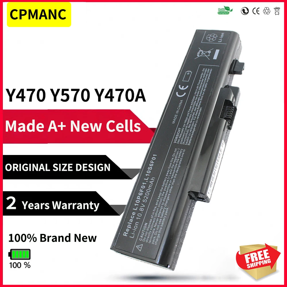 

CPMANC New Laptop Battery for Lenovo IdeaPad Y470 Y570 Y470A Y470M Y471 Y570M 57Y6567 57Y6625 57Y6626 L10P6F01