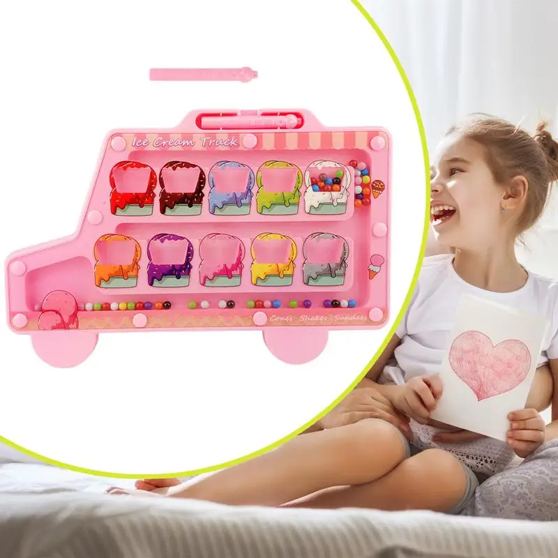 Montessori Toys Magnetic Color Sorting Maze Board Pen Moving Bead Games Fine Motor Skills Educational Games For Kids Gifts