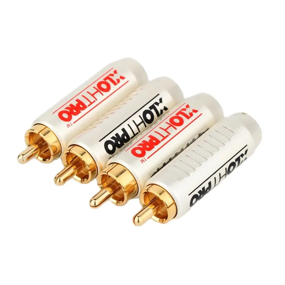 Hi End XLO wtyk RCA pozłacana śruba blokująca wtyczka męska RCA złącze głośnikowe audio zamykana regulowana wtyczka