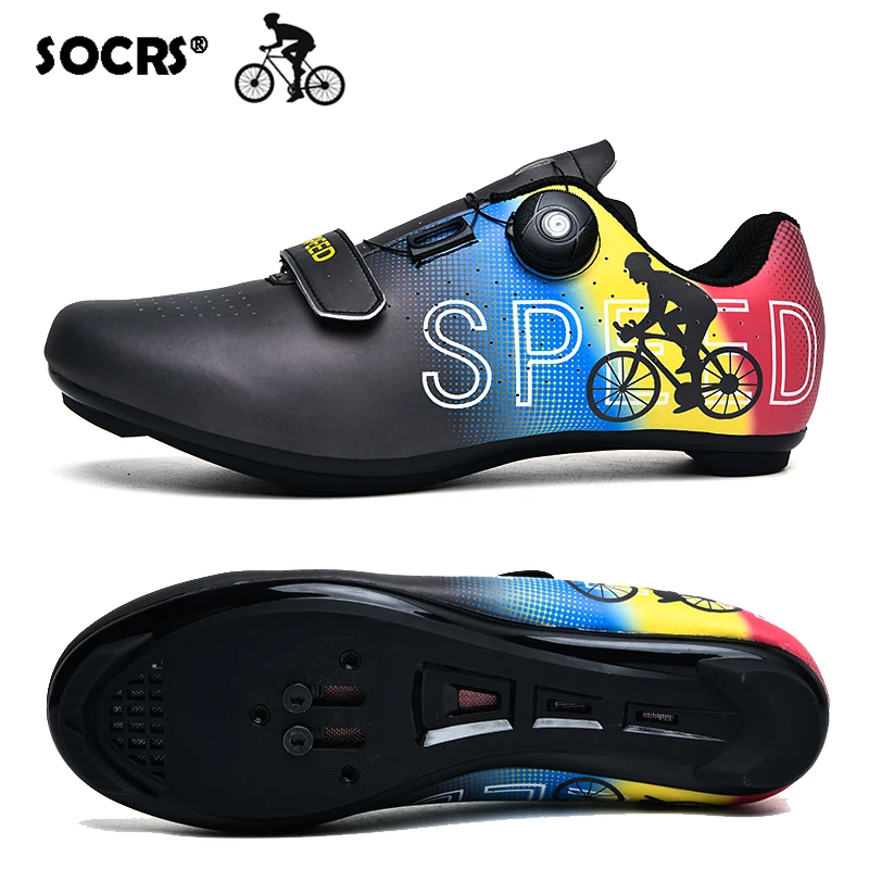 SOCRS Speed Road Bike Cycling Shoes MTB RB Men Sneakers Locked Cleat Bicycle Riding Breathable Footwear