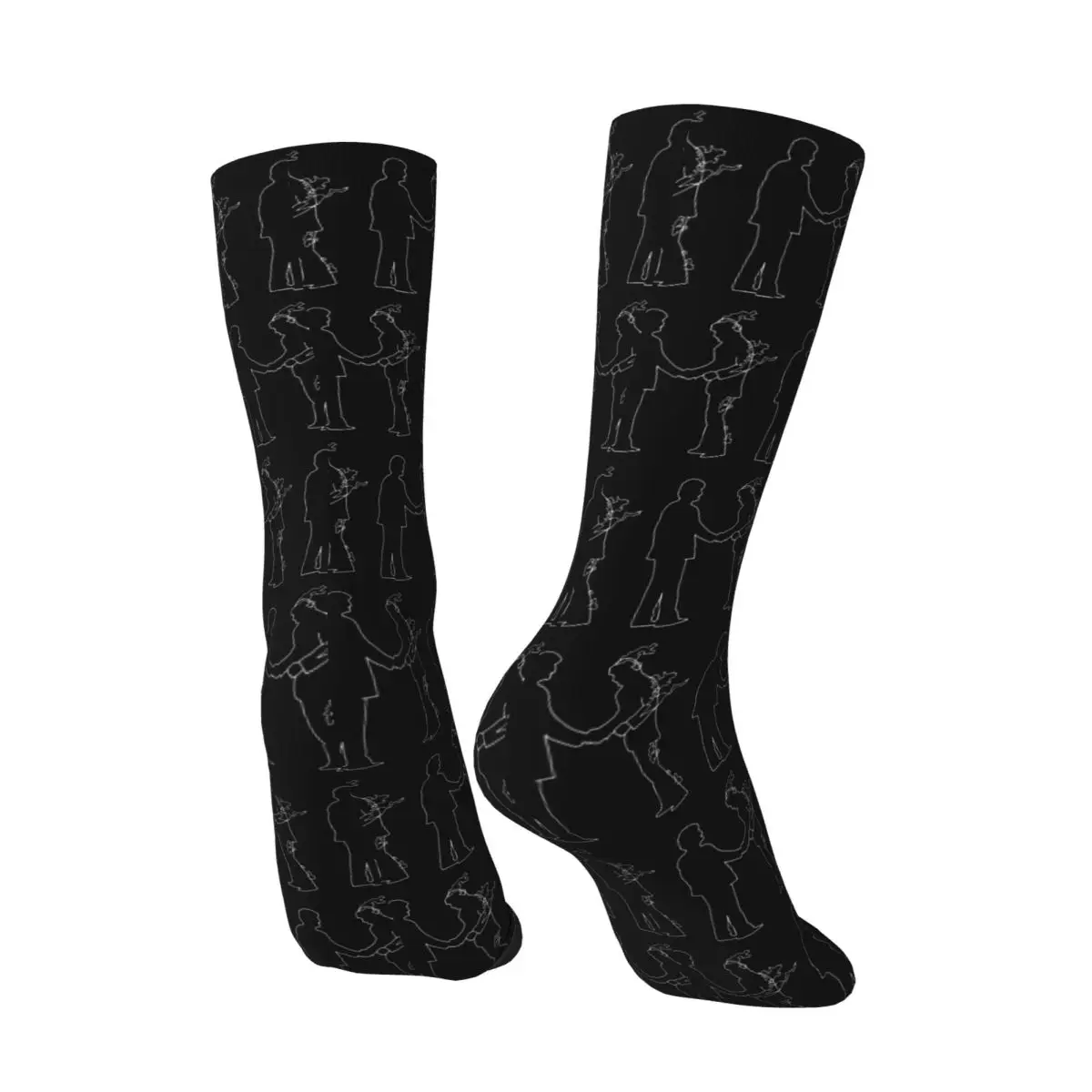Pink Floyd Wish You Were Here Minimalistic White On Black Socks Harajuku Sport Middle Tube Socks Super Soft Stockings