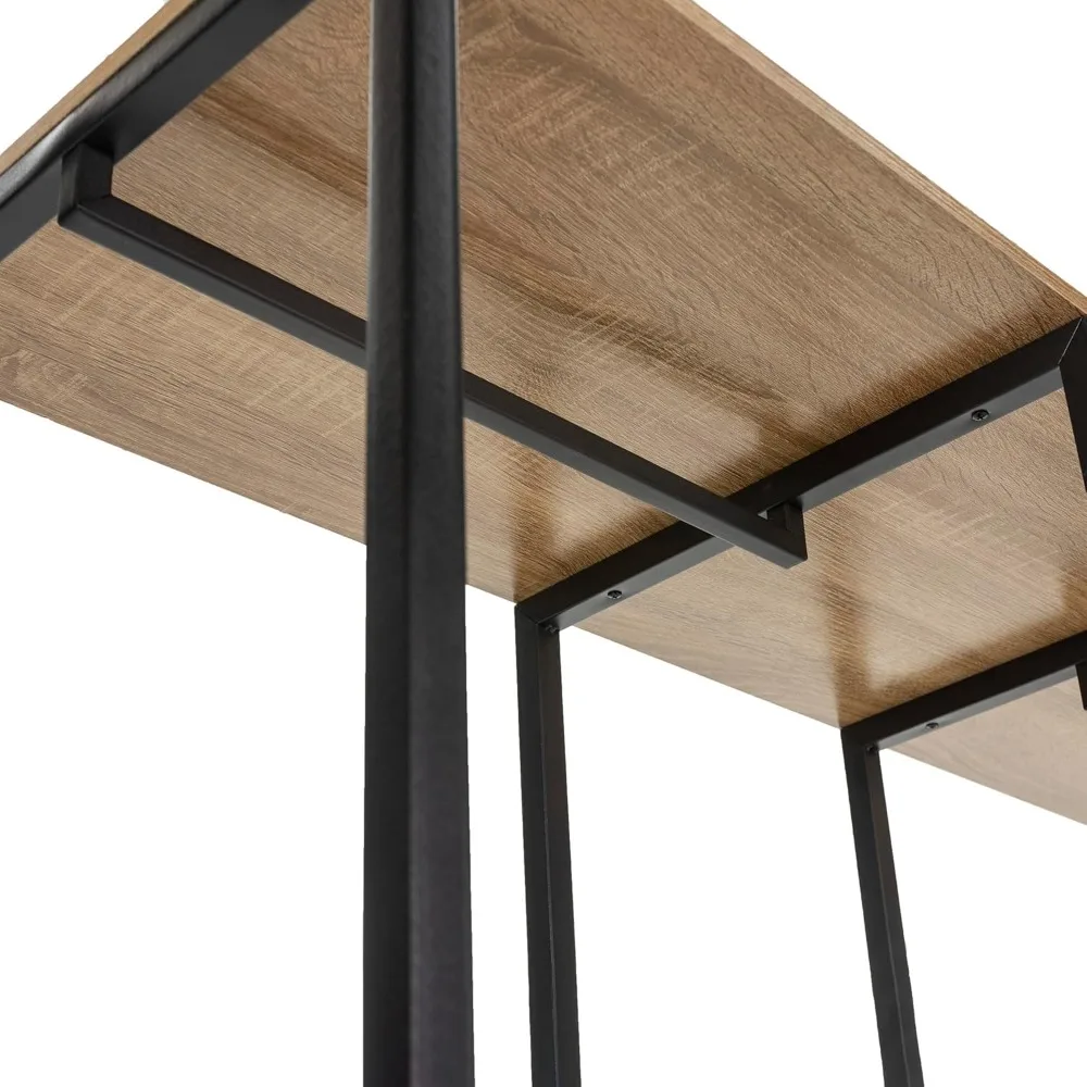 Armario vestidor Jana 3 estantes 2 Barras, Color Owl/Negro, 120 cm (Ancho) 40,4 cm (Profundo) 167 cm (Altura)