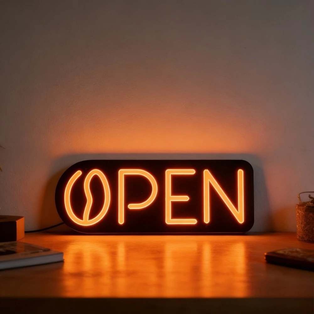 

Open Sign Neon Light for Cafe Shop Restaurant Business Grand Opening Advertising Welcomes Customers Home Bar Decor LED Neon Sign