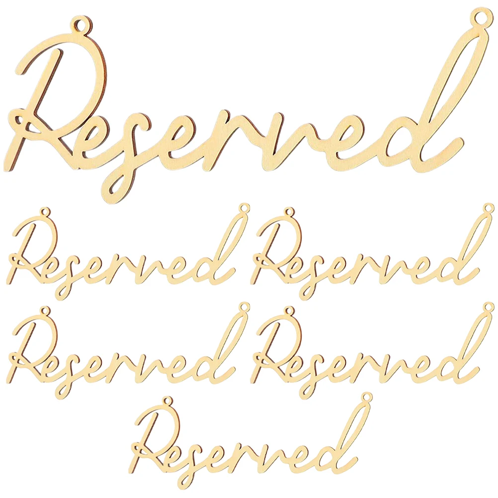 

6pcs Reserved Seating Signs 20x8cm Thick 4mm Wooden Wedding Chair Decor Party Accessories Reusable Hanging Signs