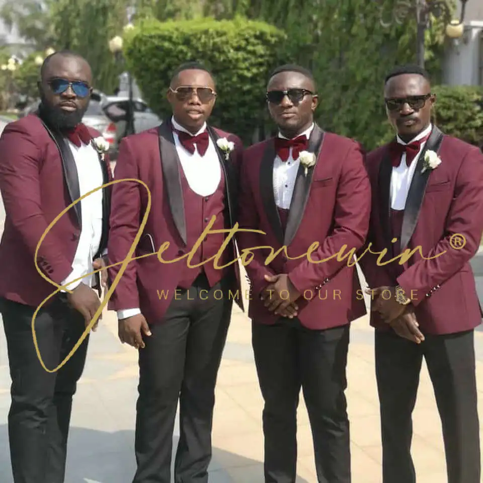 

Men's Suit Formal 3 Pieces Set Slim Fit Tuxedos Groomsmen Wedding Suits For Men Groomsmen Blazer Pants Jacket Coat Trousers