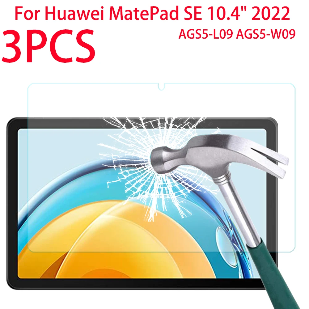 

3 Packs Tempered Glass Screen Protector For Huawei MatePad SE 10.4 Inch 2022 Protective Glass Film AGS5-L09 AGS5-W09