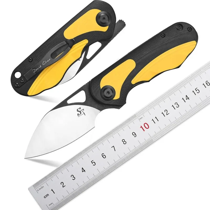 

Sitivien ST156 Dual Color G10 Handle Outdoor Portable Folding Knife 14C28N Blade Hunting Tactical Survival Knives EDC Tools