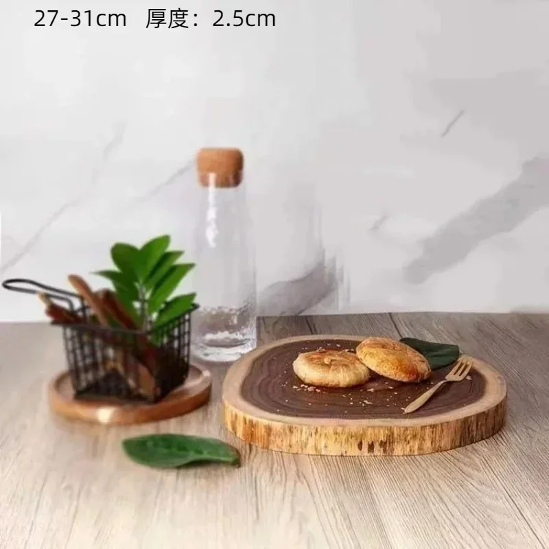 Wooden chopping board creative natural stump irregular shape kitchen chopping board dessert board shooting props