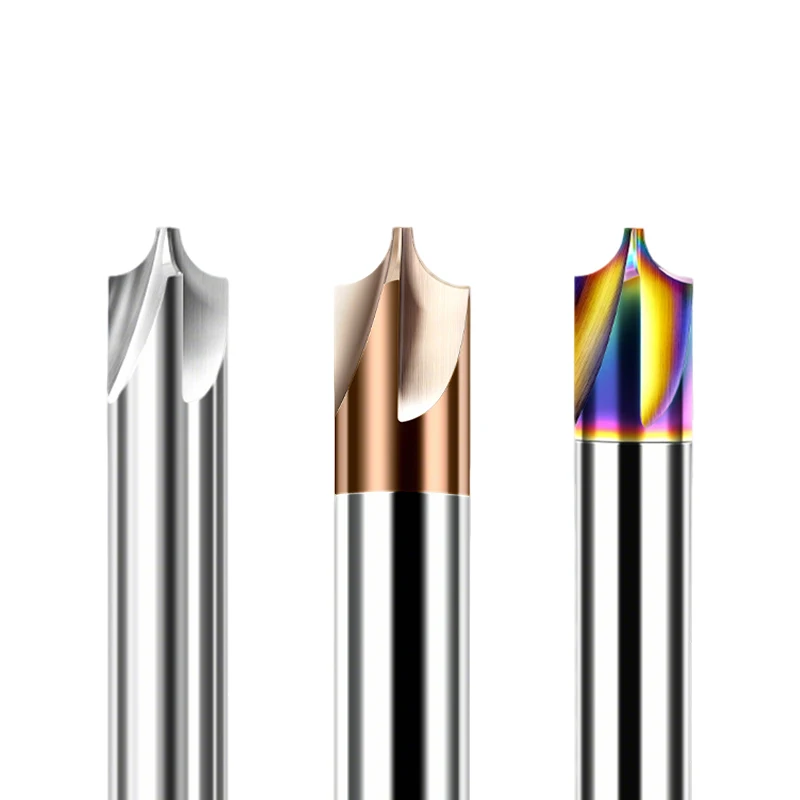 الداخلية R قاطعة المطحنة 4 المزامير كربيد R زاوية الألومنيوم نهاية مطحنة DLC طلاء الشطب عكس R القاطع R0.2-R6 EndMill