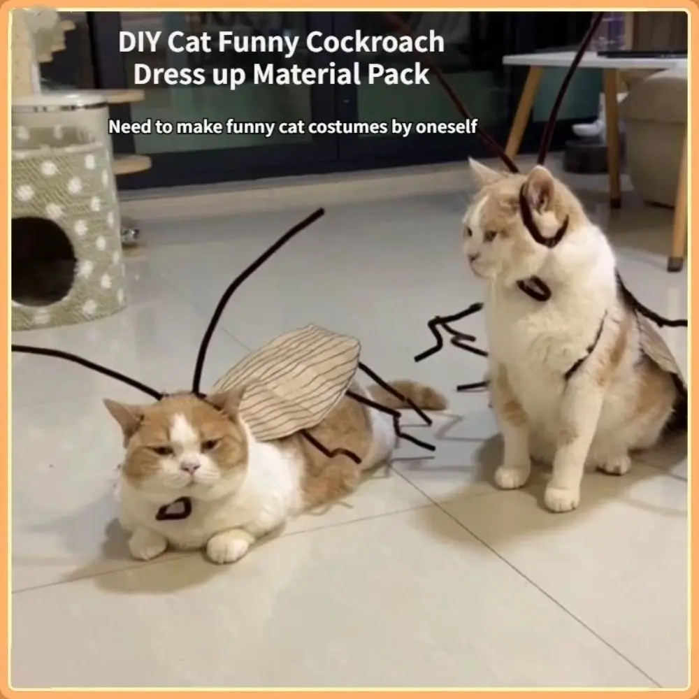 Interactive DIY Cat Cockroach Clothing Indoor Playing Dress Up Material Pack Cat Pet Supplies Cosplay Accessory