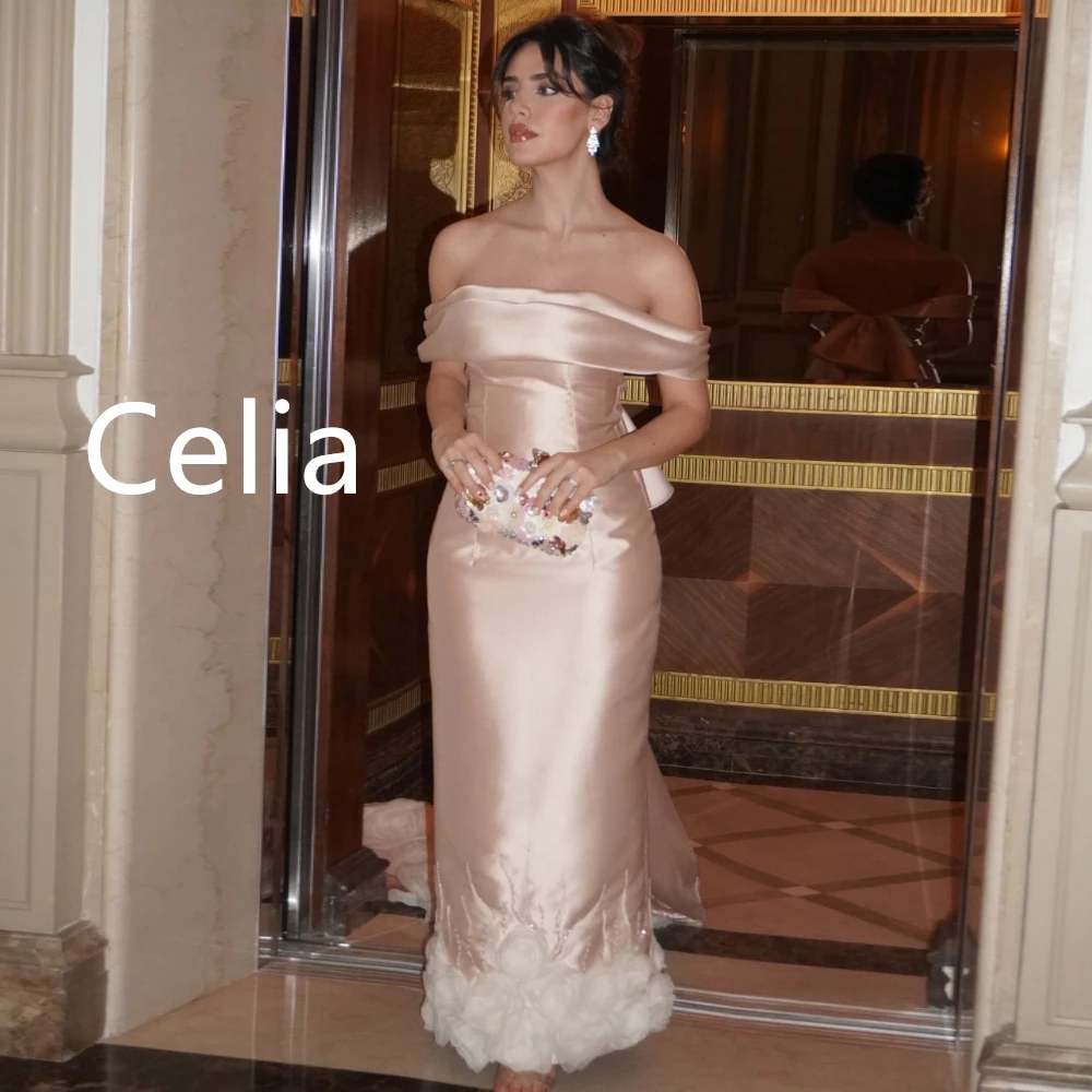 

Customized Temperament Satin Evening Dress Exquisite Strapless Off the Shoulder Homecoming Dresses Special Occasion Gowns