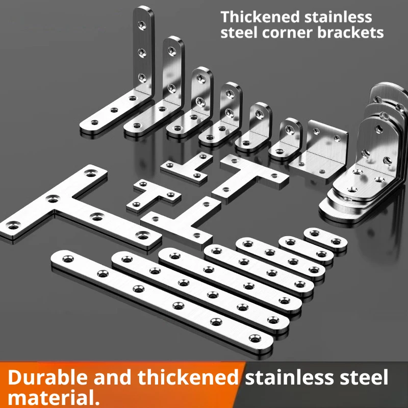 90 Degree Angle Connectors Corner Braces for Wood Furniture Shelves Doors - L-Shaped Joiner Bracket for Home Improvement