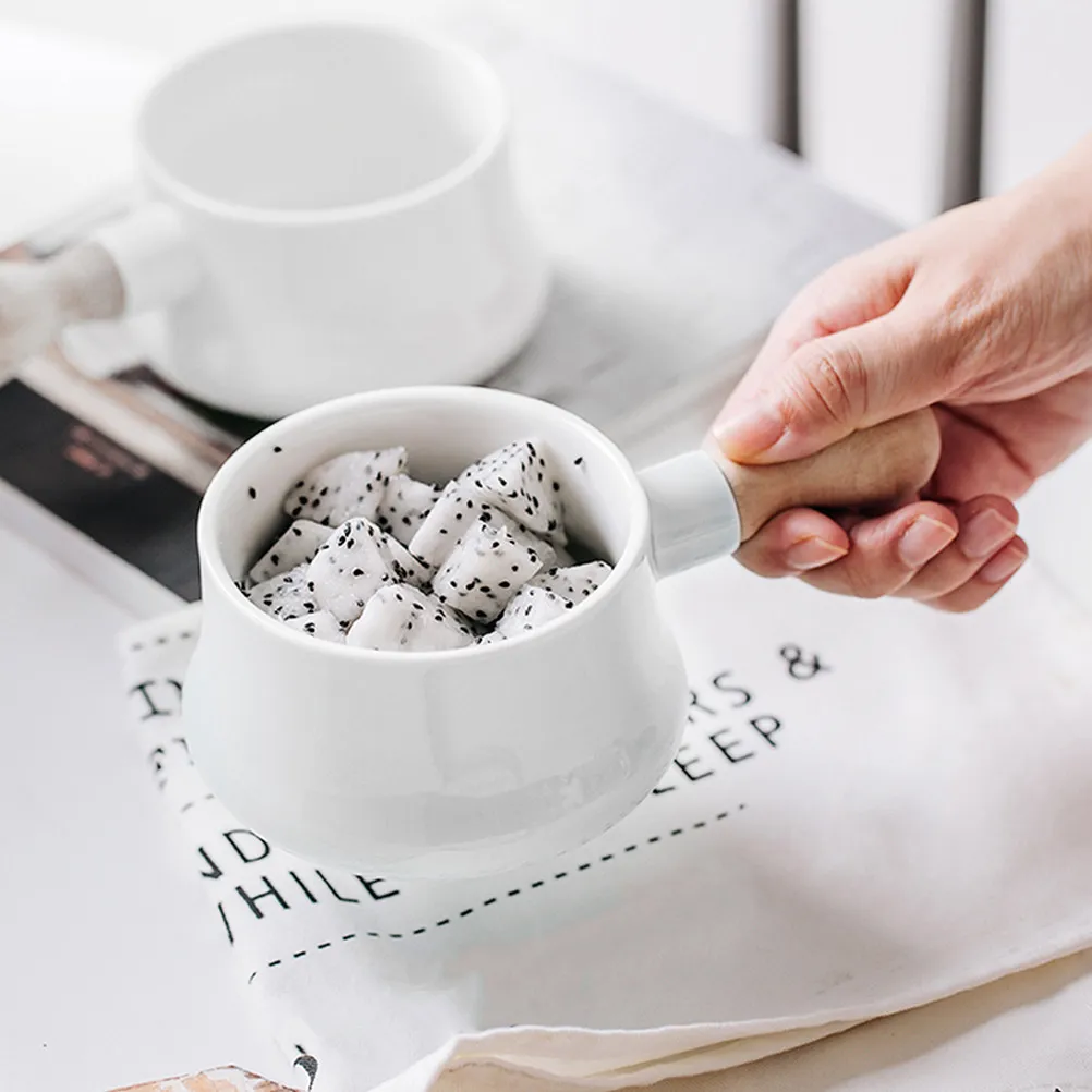 Tazón de cerámica para sopa, diseño grueso, para arroz, fideos, avena, ensalada, postre, vajilla para el hogar, tazón con asa, vajilla para cocina y bar