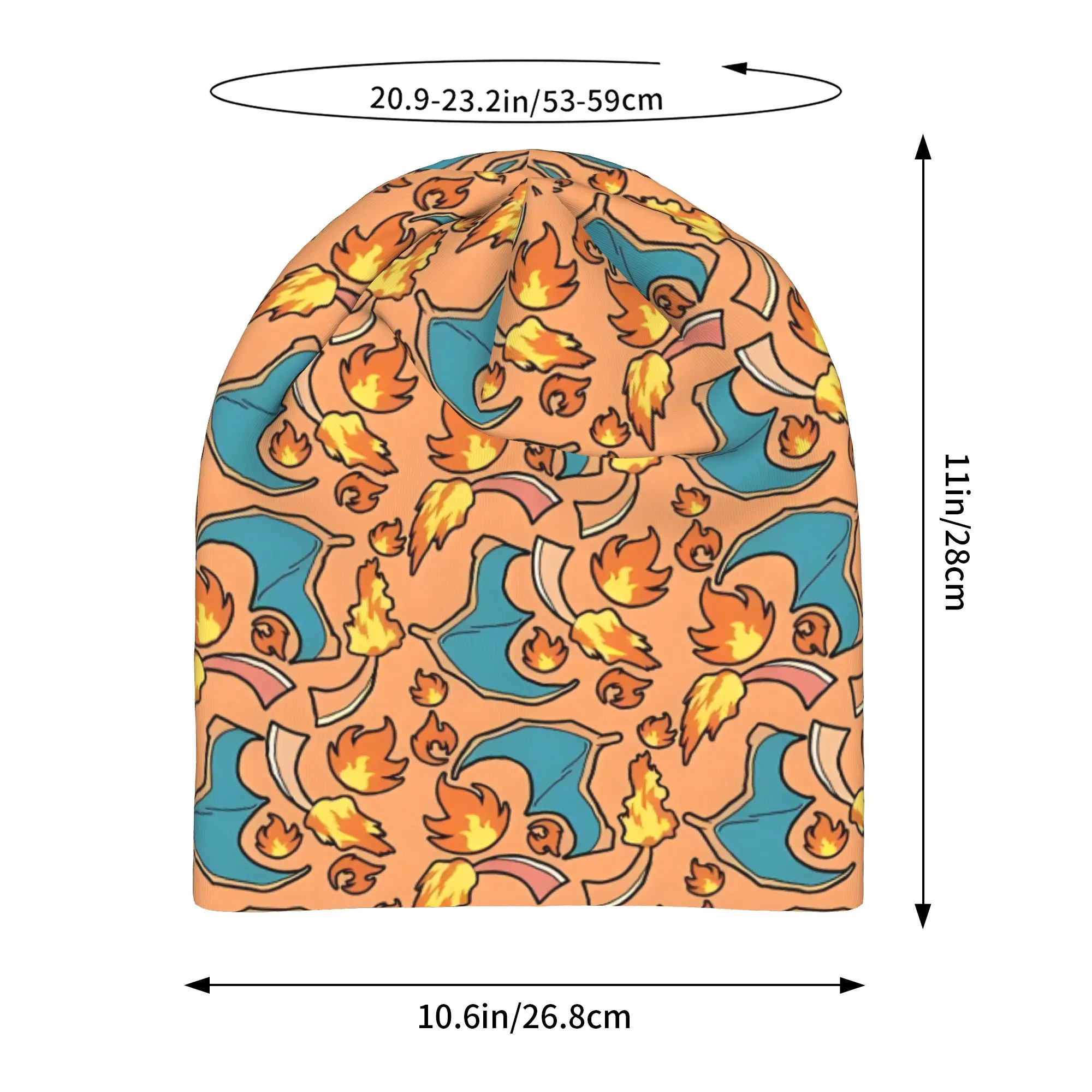 Autumn Flame Monster Collage Bonnet Homme Summer Thin Hat Pokemon Skullies Beanies Caps Men Women Style Hats