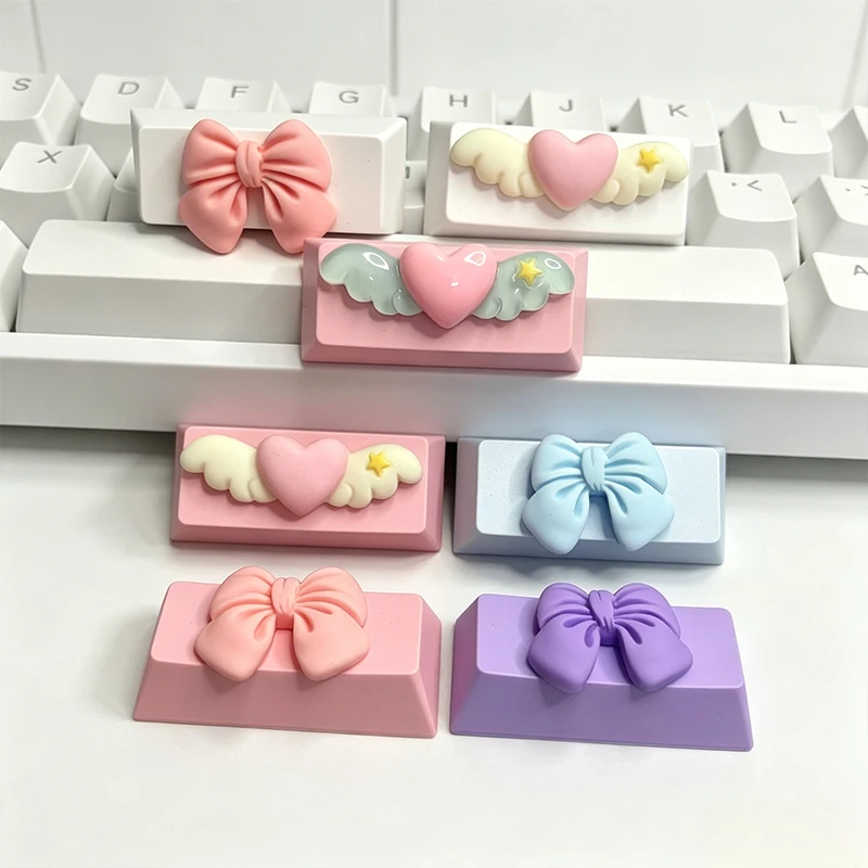 Cute Magic Love Wings Keycap 1.25u Shlft Game Mechanical Keyboard Cross Axis Pink Bow Keycap