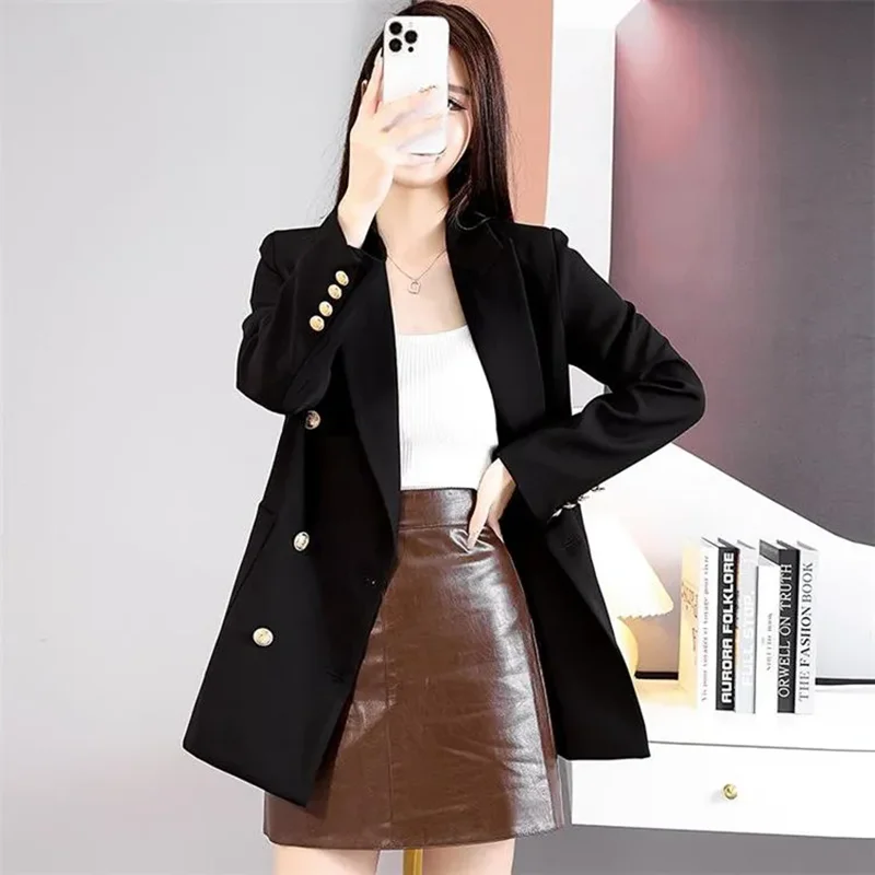 Chic Casual Giacca Sportiva Professionale Outwear Donna Primavera Autunno 2026 Nuovo Doppio Petto High-End Coreano Allentato Blazer Magliette E Camicette
