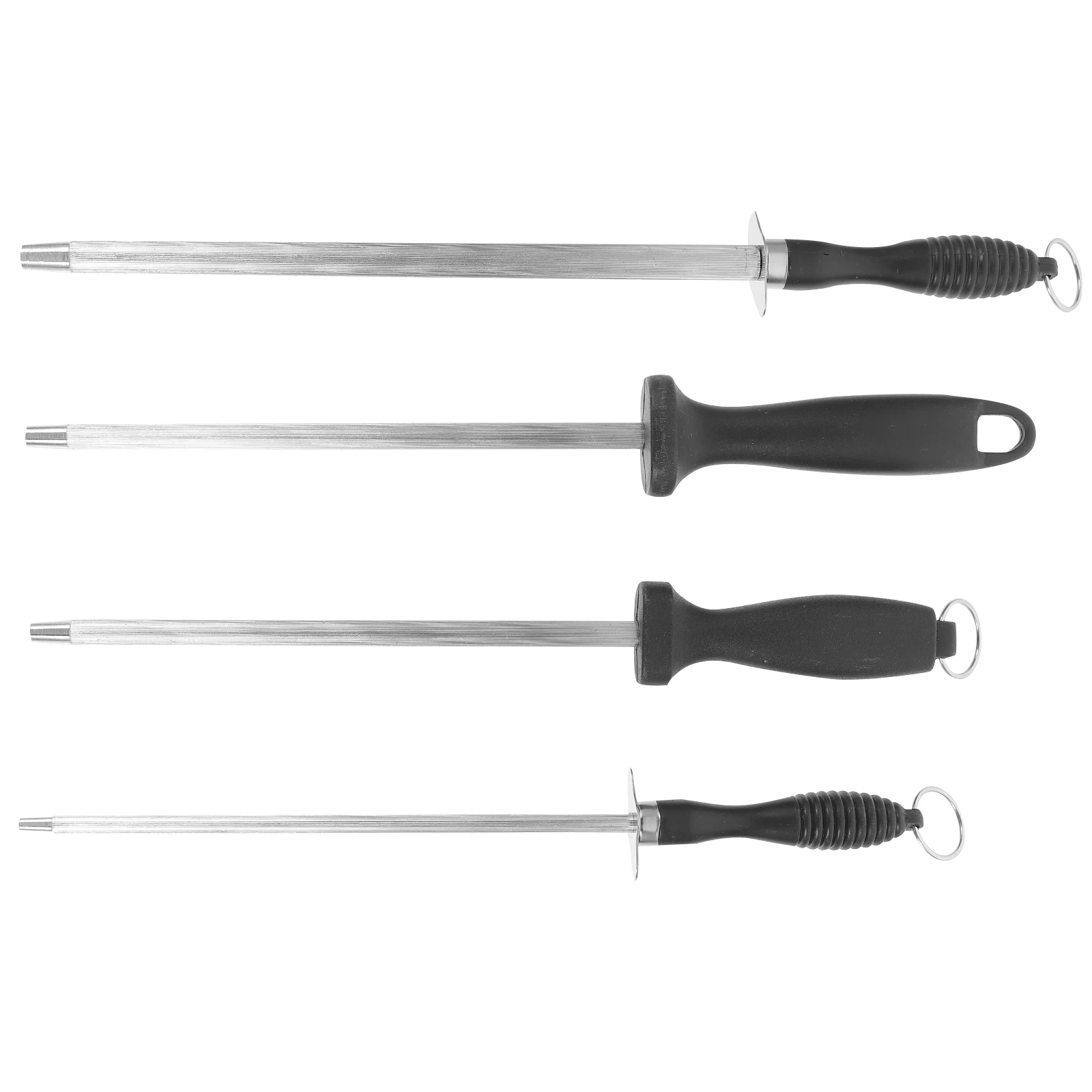 

4 pcs Stainless Sharpening Rod Professional Knife Sharpener Ergonomic Handle Multi-Functional Kitchen Tool Honing Steel For Home