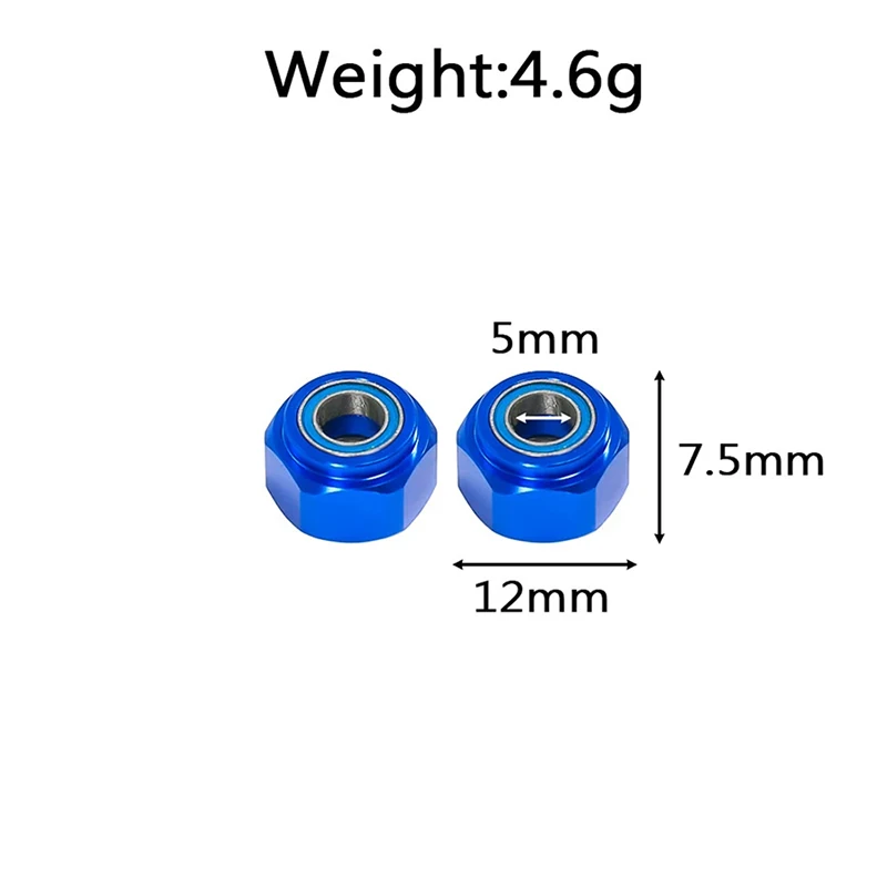 RC Car 2PCS Metal Front 12mm Wheel Hex Hub Adapter for Tamiya DT03 DT-03 1/10 RC Car Upgrade Parts Accessories