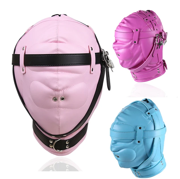 

HotX PU Leather Full Coverage Headgear for Couple Adult Games with Breathable Holes Mask SM Restraints Slave Fetish Sex Toys