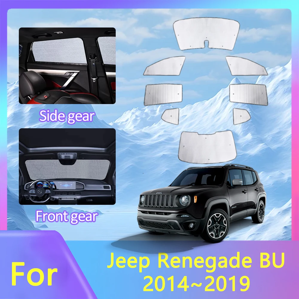 

For Jeep Renegade BU 2014 2015 2016 2017 2018 2019 Car Sunshade Auto Window Curtains Sun Protection Stickers Sunshading Board