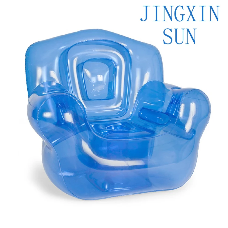 Transparent Inflatable Chair Clear PVC Inflatable Single Sofa Outdoor Indoor Blow Up Couch For Bedroom