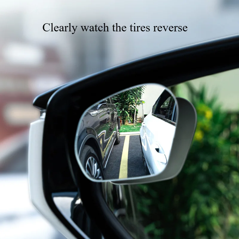 2pcs Car Mirror Wide Angle Car Blind Spot Mirrors 360° Adjustable Auxiliary Rearview Mirrors HD Frameless Small Round Mirror