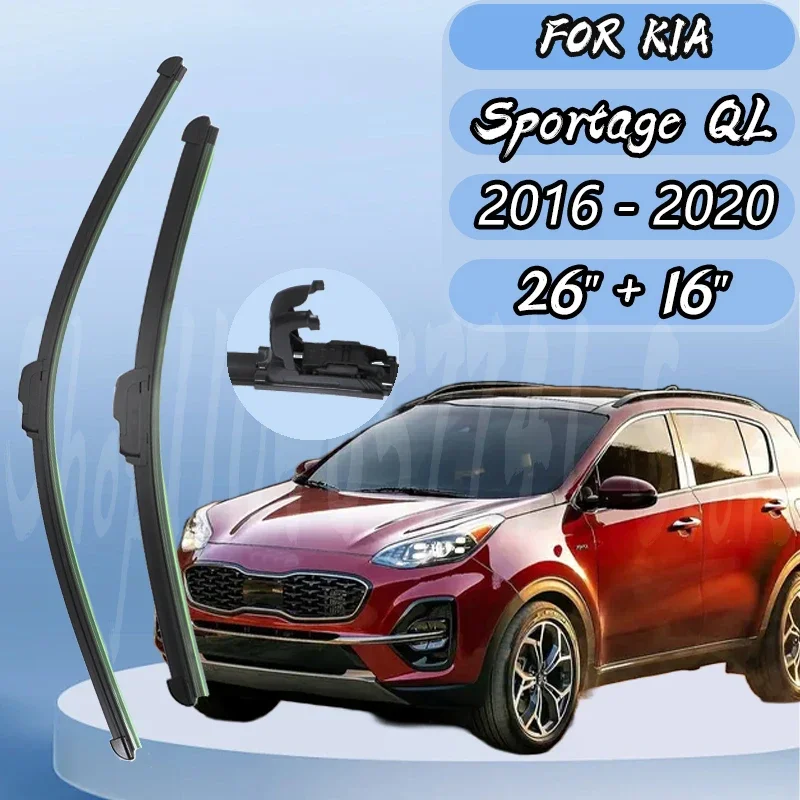 

Front Wiper Blades Set For Kia Sportage QL 2016-2020 Windshield Windscreen Window 26"16" Fifth generation silent upgrade