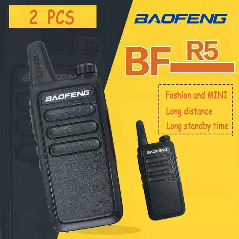 (2pcs)Baofeng R5 Handheld Walkie Talkie Portable Radio  ultra-long standby  UHF Handheld Two Way Ham Radio Communicator HF Trans