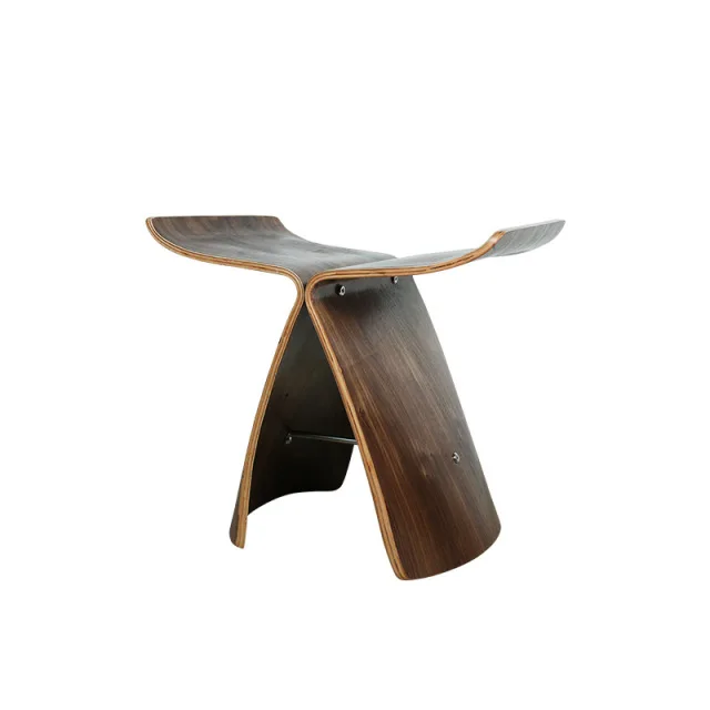 

Nordic Wooden Foot Stool Shoe Stool Willow Shuttle Type Butterfly Stool Creative Home Colorful Low-Stool