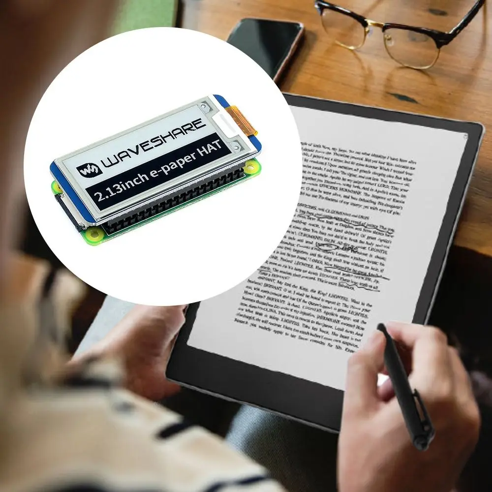 

250×122 resolution E-Ink Display Hat SPI Interface 2.13inch e-Paper Screen Low Power Consumption Display Module