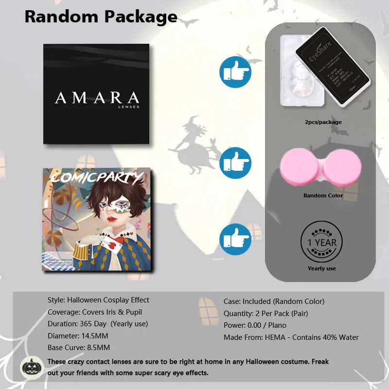 AMARA 1 Pair Cosplay Contact Lenses Anime Pupils Color Contacts Lens for Demon Slayer Cosplay Lenses for Cosers Fast Delivery