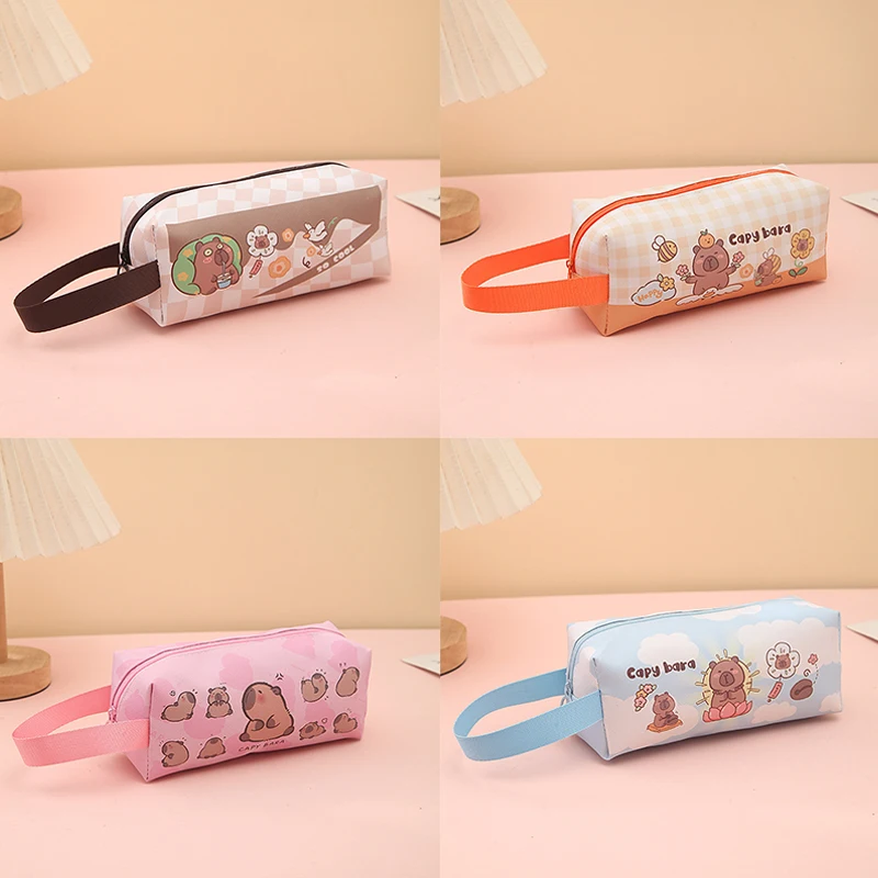 Cute Fashion Capybara Pencil Case Large Capacity Stationery Cases Cartoon Capybara Pen Bag School Supplies Birthday Gifts