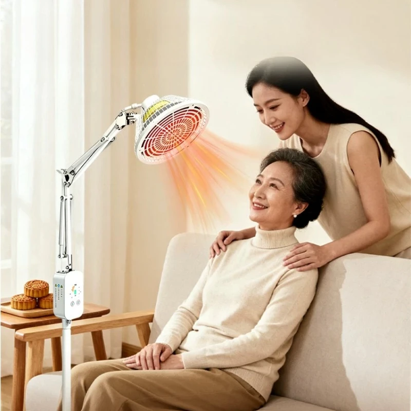 Floor Stand Infrared Heat Lamp Physiotherapy Fatigue Relief Speed Up Wound Healing 180° Adjustable Anti-scald Health Care Lamp