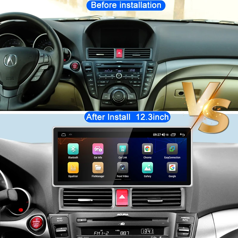 For Honda Acura TL 2009-2014 Car Radio Multimedia Video Player Stereo, 12.3-inch Android GPS Navigation DSP Carplay