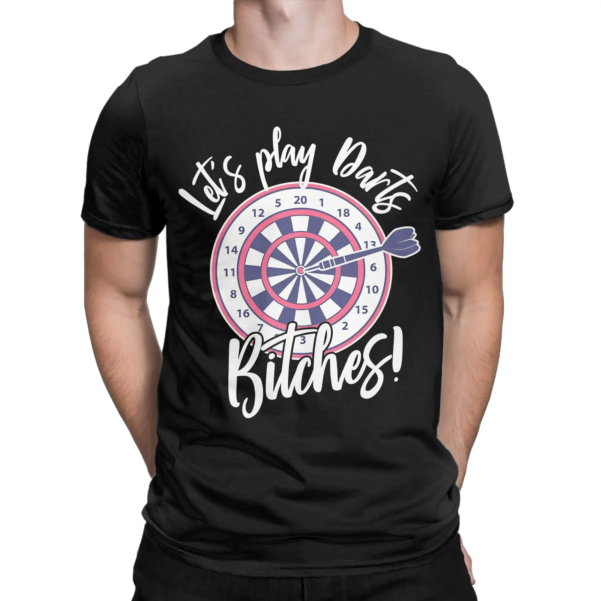 Classic Graphic 100% Cotton T-Shirt Darts Dartboard  Tees Tops For Men