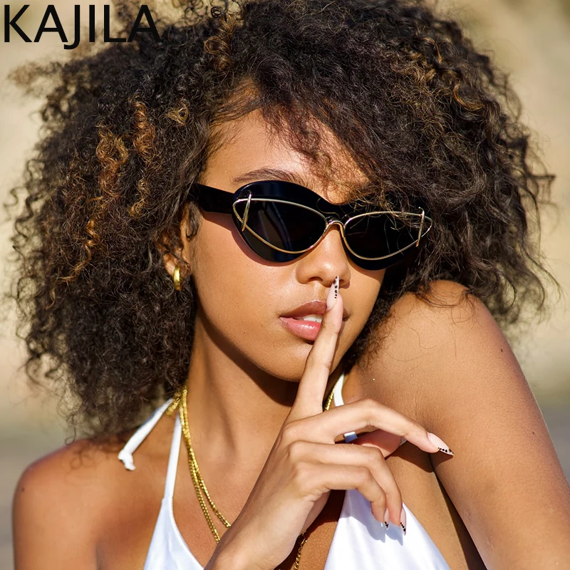 Sexy Cat Eye Double Frame Sunglasses Women 2026 Luxury Brand Vintage Y2K Punk Sun Glasses For Ladies Retro Eyewear Shades UV400