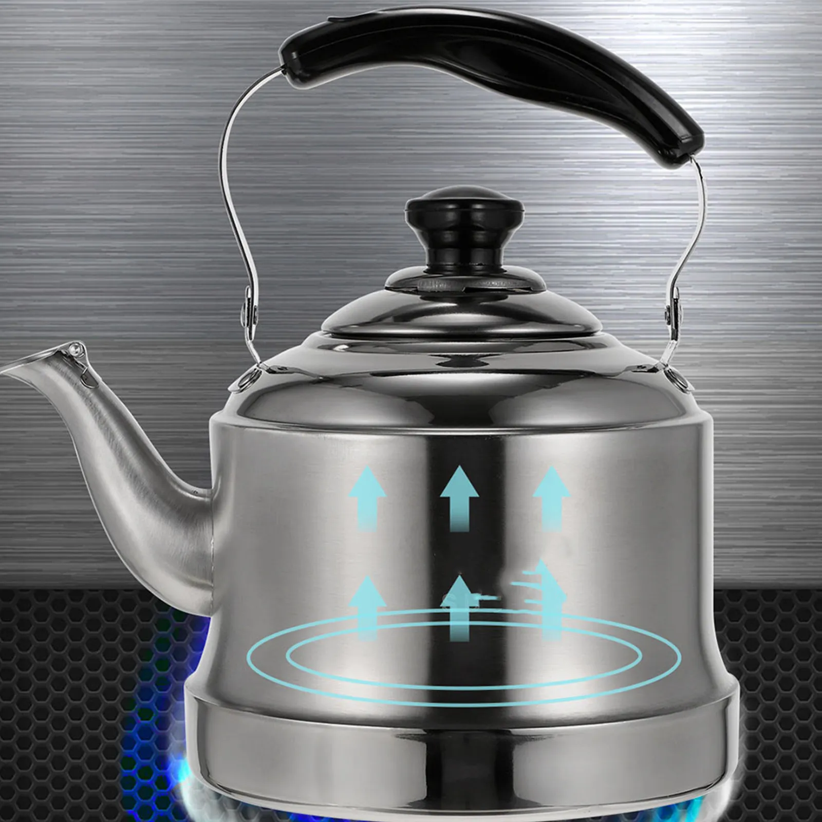 1Pcs Whistling Tea Kettle Stainless Steel Water Boiling Kettle with Anti-Scald Handle for Induction Gas Stove Home Cafe Gift