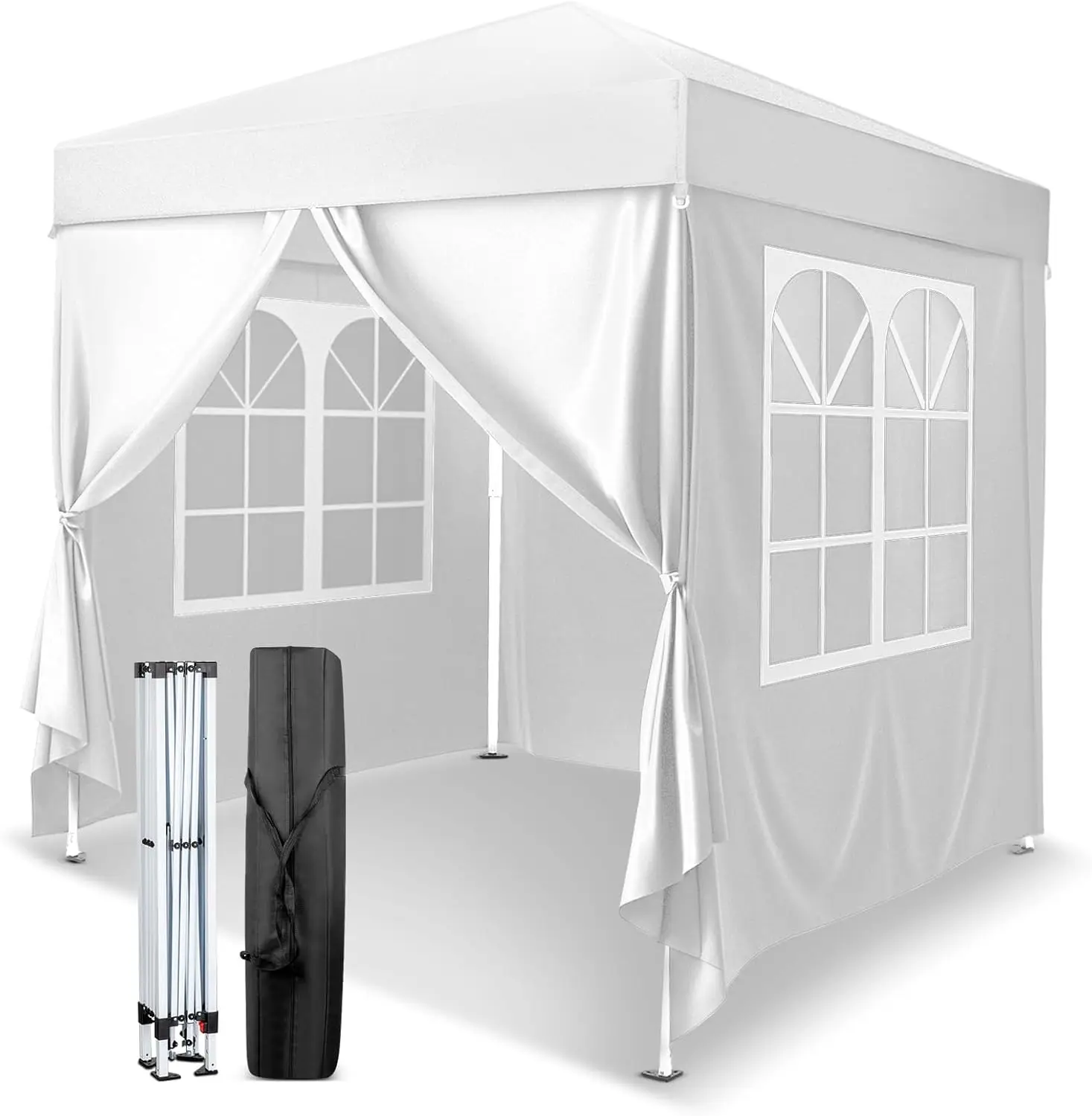 

6.5x6.5 Pop Up Canopy Tent with Sidewalls, Outdoor Gazebo Canopy Tent, Patio Event Tents Outdoor Event Shelter for Parties (Whit